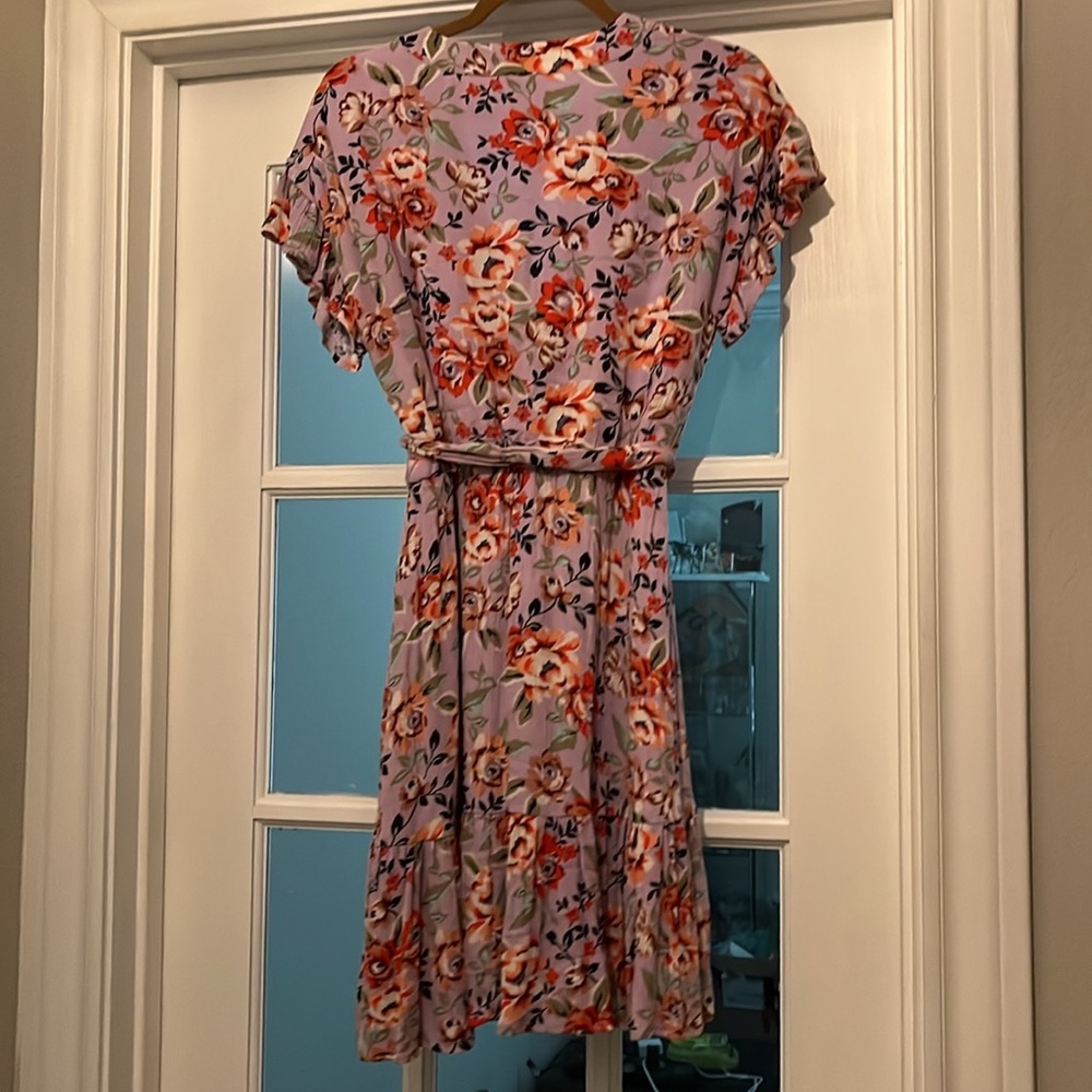 Takara🌺Floral V-Neck Midi Dress - Multicolor SzM~ Like New☀️🎉 - Picture 2 of 6